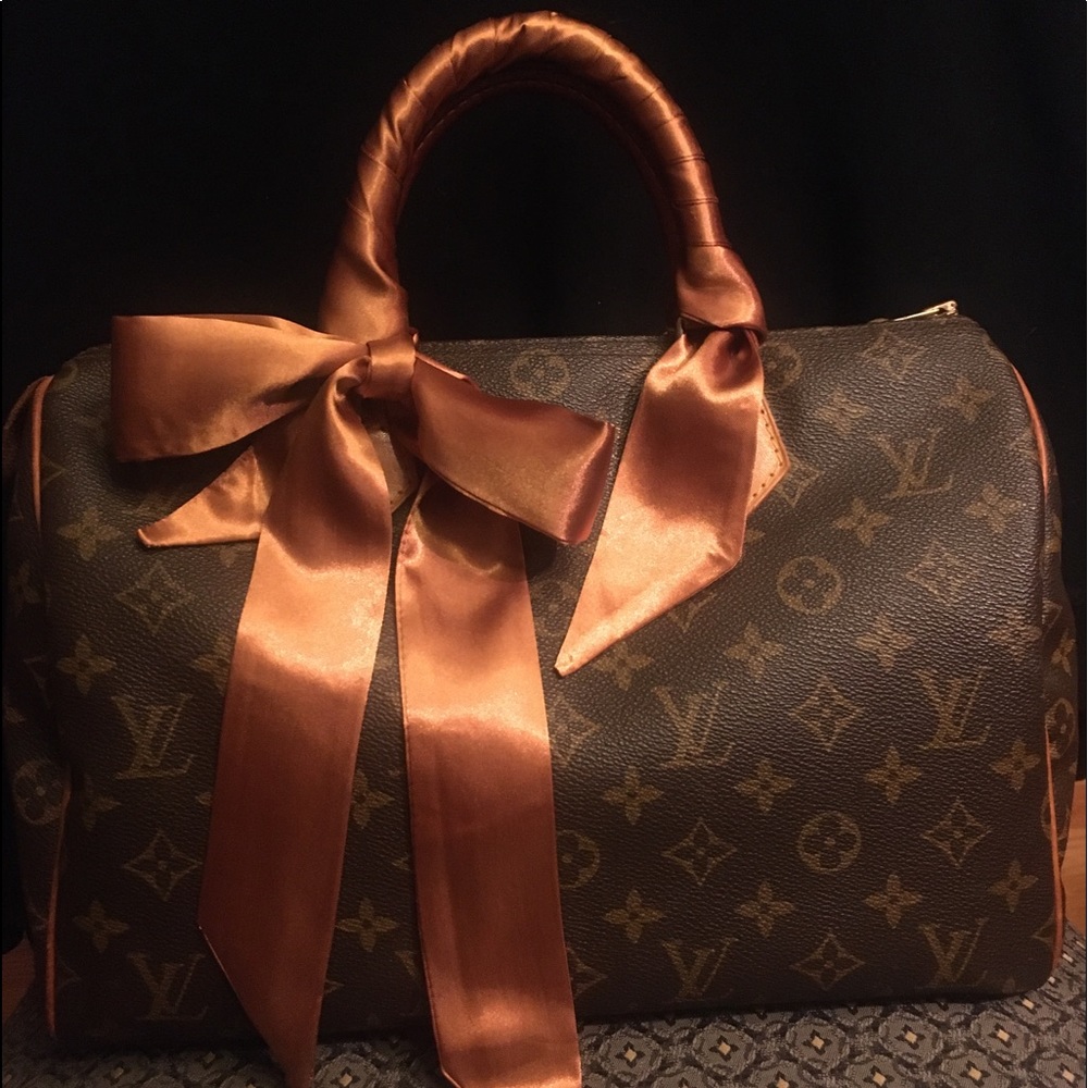 Purse scarf copper warm brown 2 handle covers